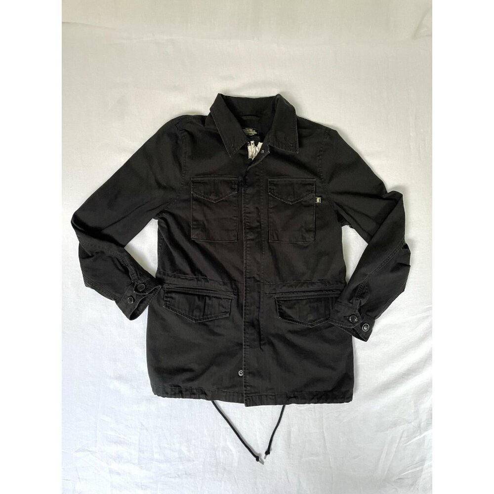 Alpha Industries Revival Field Military Style Jacket Full Zip Black size Small